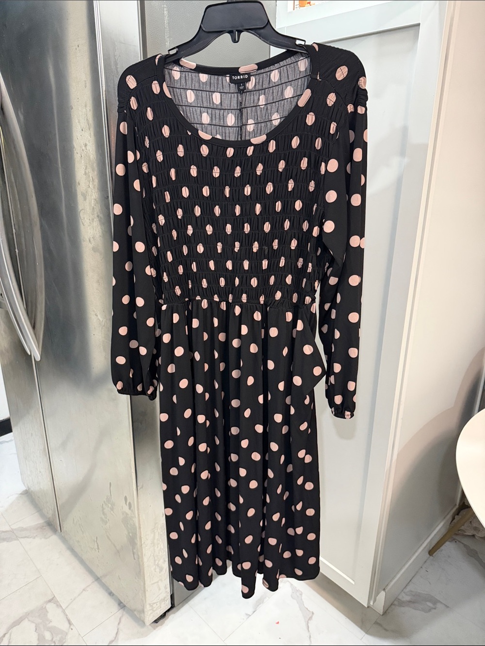 torrid Black Dress with Pink Polka Dots - Girls' Long Sleeve